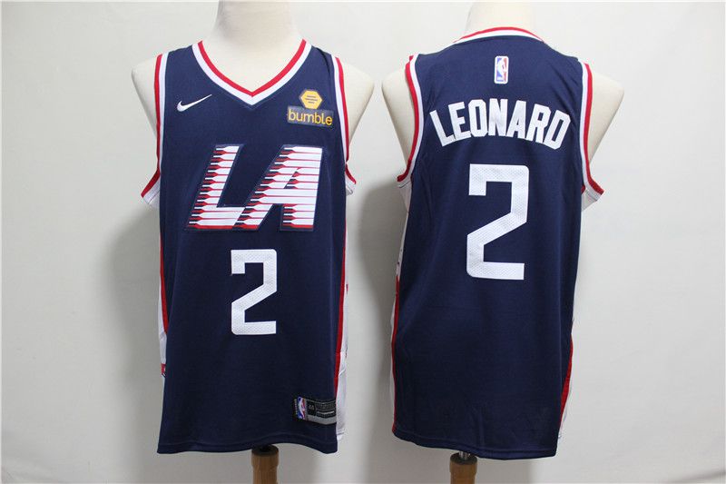 Men Los Angeles Clippers #2 Leonard Blue City Edition Game Nike NBA Jerseys->new york knicks->NBA Jersey